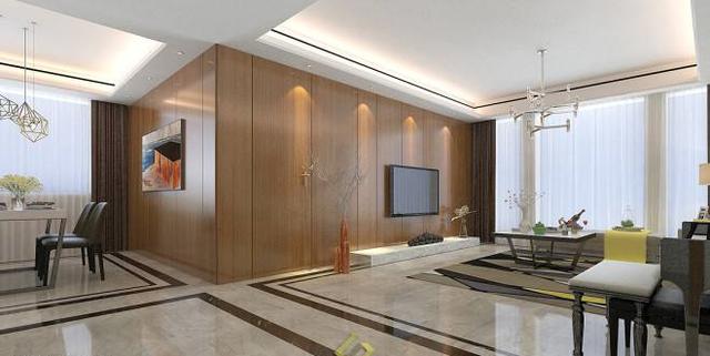 師傅在吊頂上加一圈線條，效果居然這么美