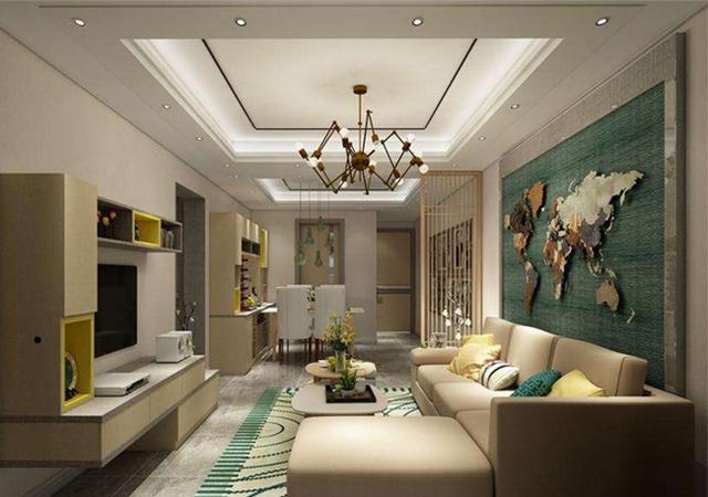 師傅在吊頂上加一圈線條，效果居然這么美